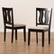 Baxton Studio Fenton Modern and Contemporary Sand Fabric and Dark Brown Finished Wood 2-Piece Dining Chair Set 176-11378-Zoro - alternate 6